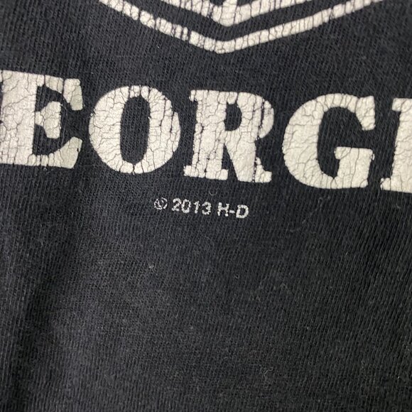 Harley Davidson Motorcycles T Shirt Skull Savannah Georgia Men's XL Fits Large - Picture 8 of 12